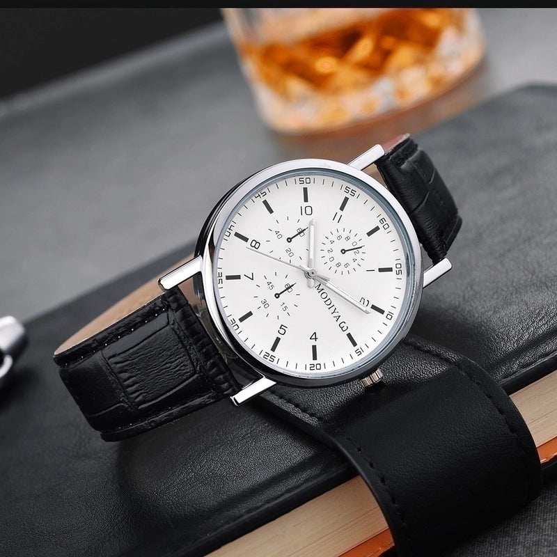 5 Pieces Casual Round Buckle Quartz Men’s Watches