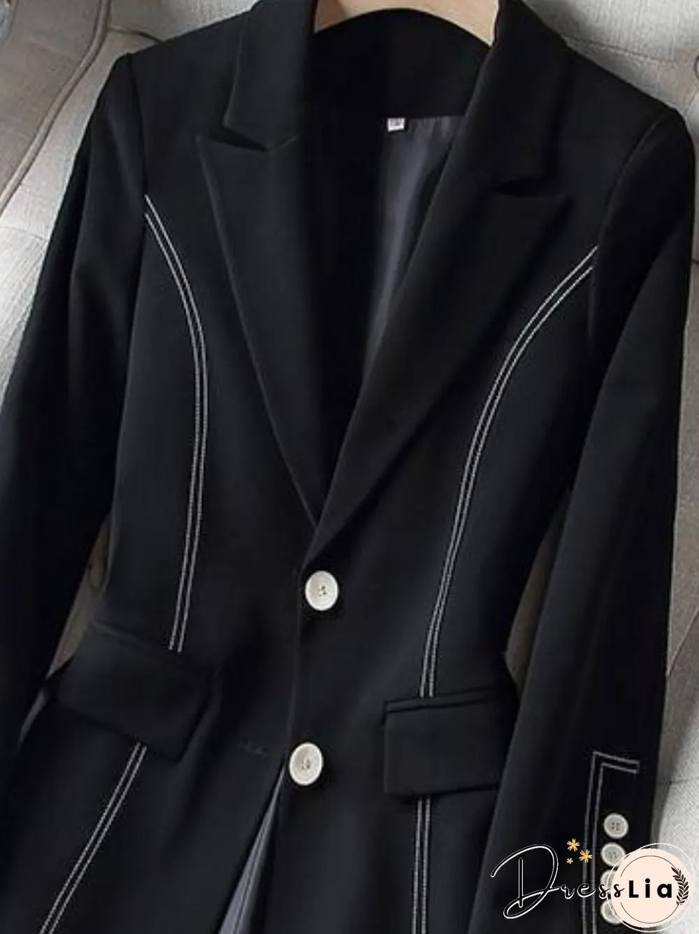 New Spring Autumn Mid-Length Suit Jacket Womens Fashion Temperament Thin Thickened Coat