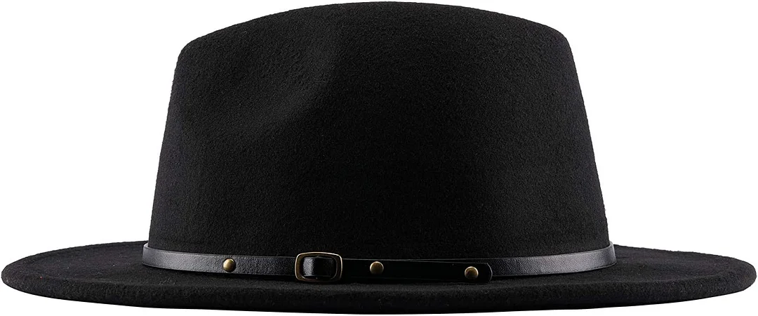 Two Tone Red Bottom Wide Brim Wool Felt Fedora Hat 