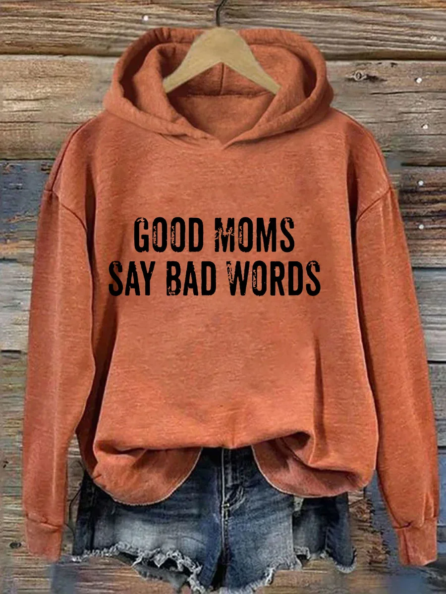 Good Moms Says Bad Words Heart Hoodie