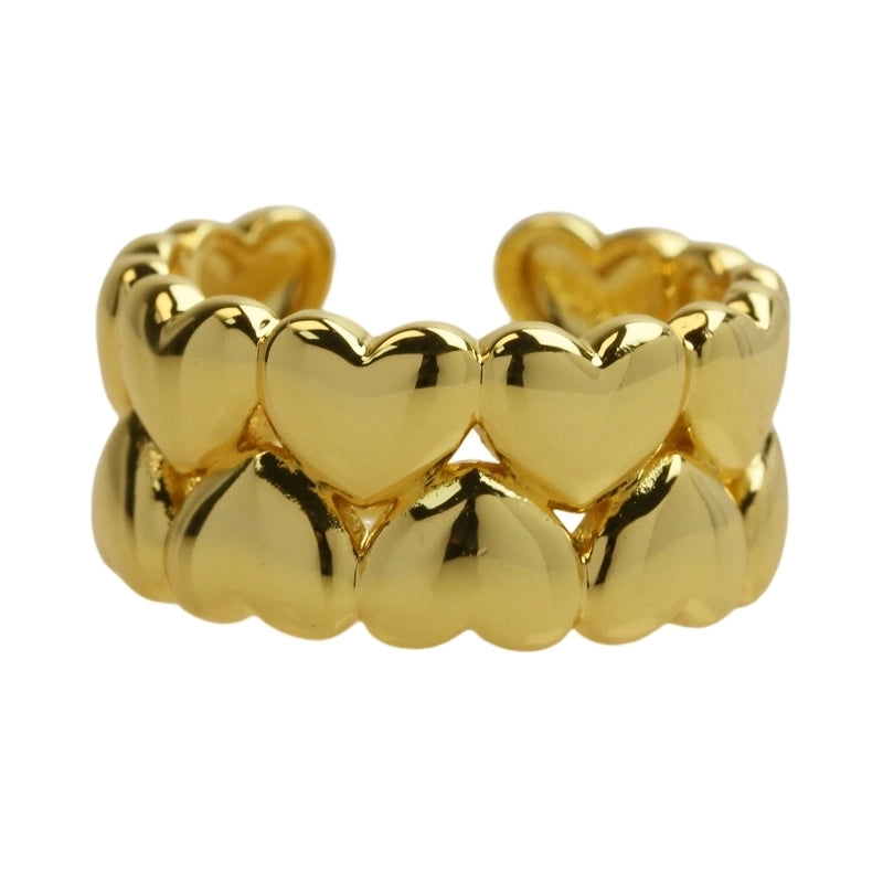 Copper Minimalist Heart Shape Open Rings