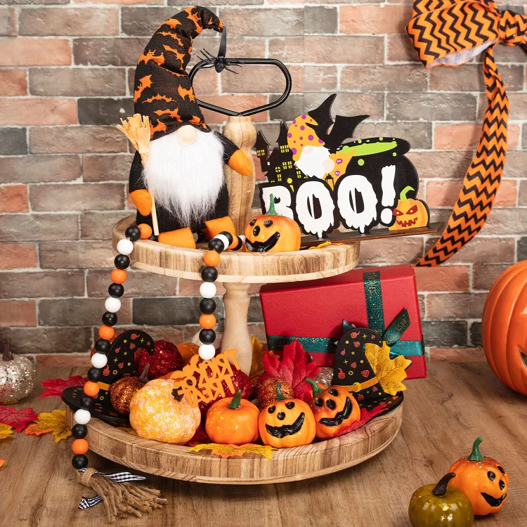 9 Piece Halloween Tiered Tray Decor