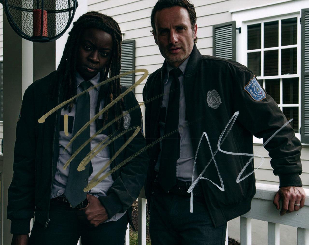 Danai Gurira Andrew Lincoln 8x10 autographed Photo Poster painting signed Picture amazing COA