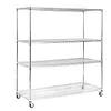 [US Local Warehouse] 5 Tier Wire Storage Rack with Wheels Garage Shelving Each Layer Support 250KG Shelving Units 70.87x59.76x23.98in for Warehouse Hospital Commercial Space