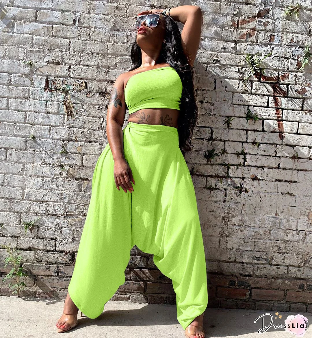 Backless Crop Top & Bootcut Pants Set