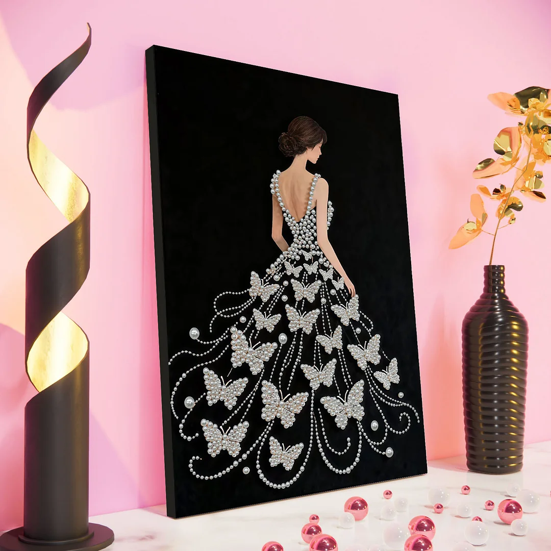 Girls Pearl DIY Diamond Art Kits with Frame 30x40cm for Adults Idea Home Decor