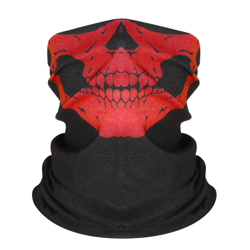 Creative magic turban outdoor skull print mask