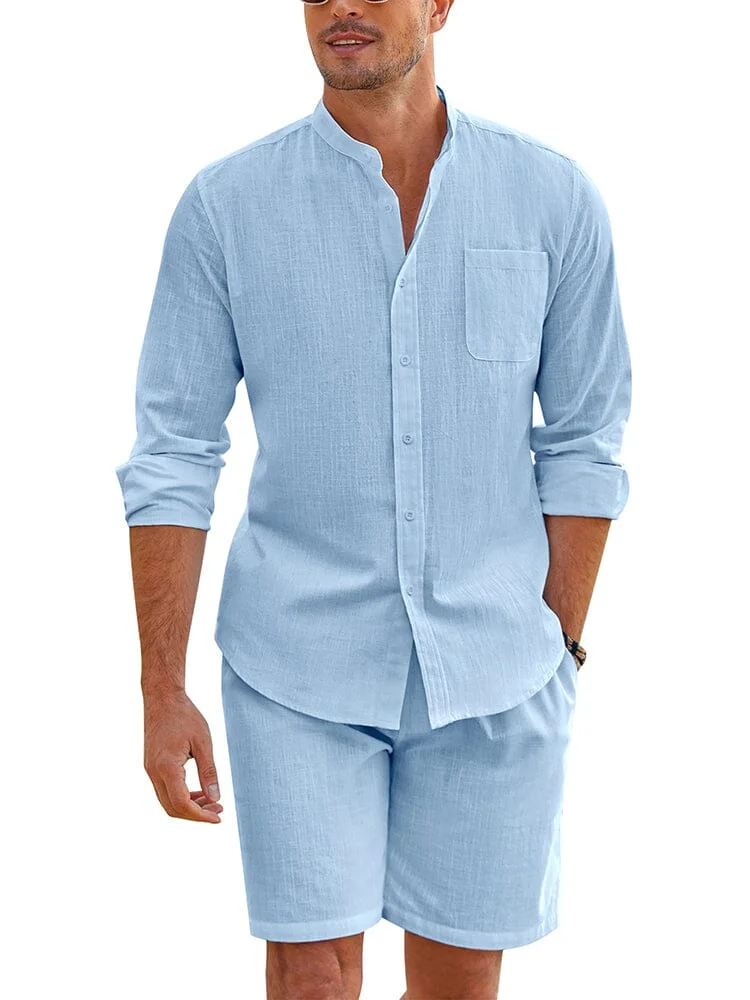 Casual 100% Cotton Beach Shirt Sets