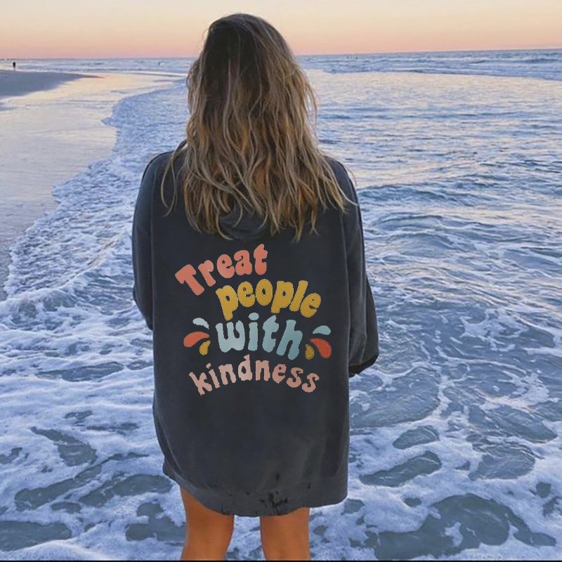 Treat People With Kindness Print Women's Hoodie