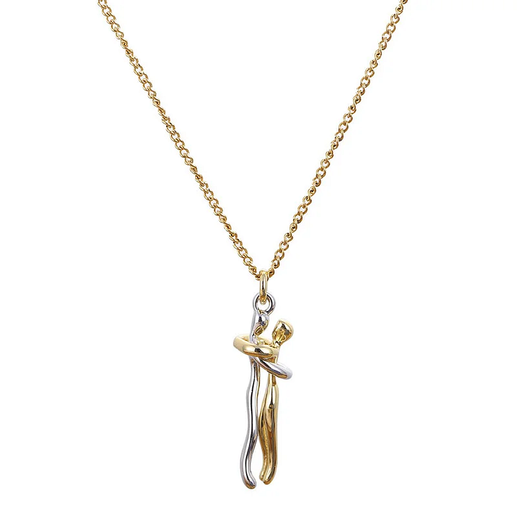 Couple Hug Pendant Necklace Couple Together Forever Metal Plating Love Style Necklace Clavicle Chain Charm Jewelry Gift
