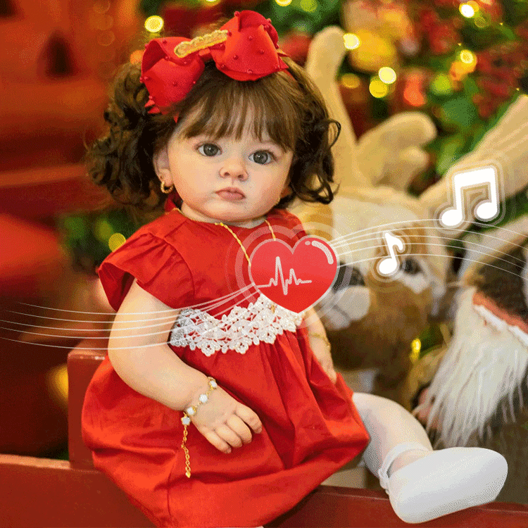  20" Open Eyes and Beautiful Brown Hair Brown Eyes Simulated Silicone Reborn Baby Girl Zoe - Reborndollsshop®-Reborndollsshop®
