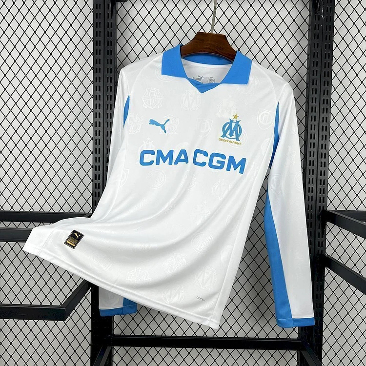 【S~4XL】Marseille 25/26 Home Long Sleeves Football Jersey