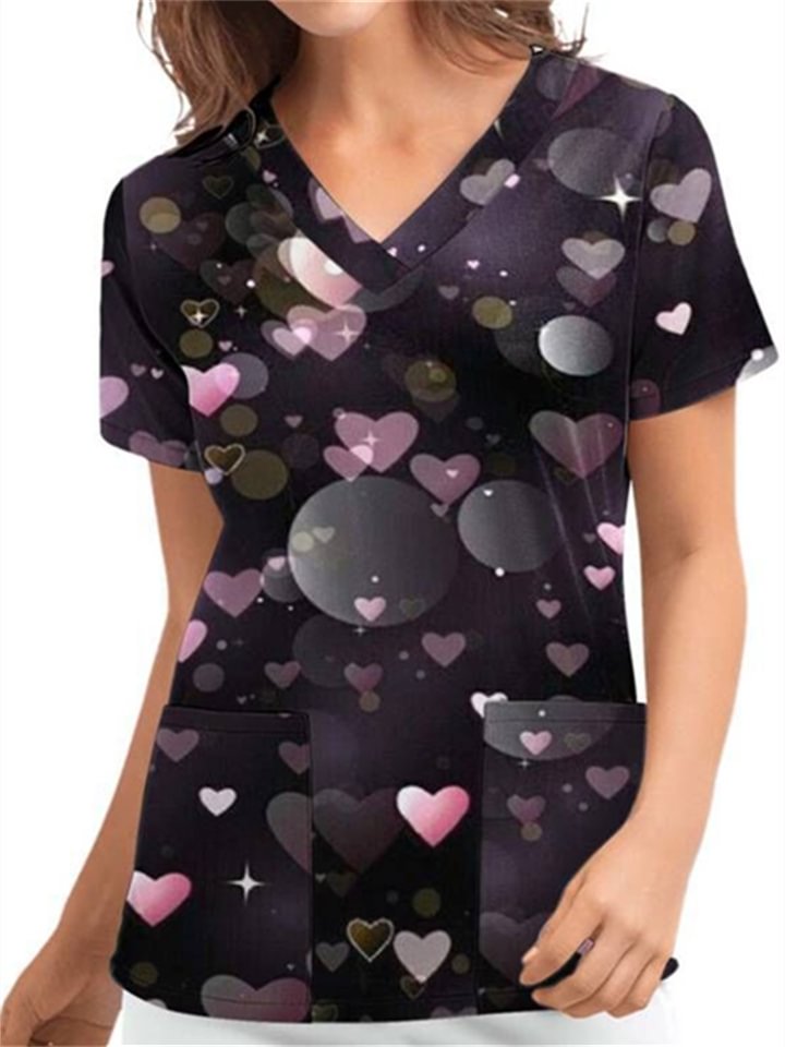 Digital Printing Love Short-sleeved Tops -vasmok