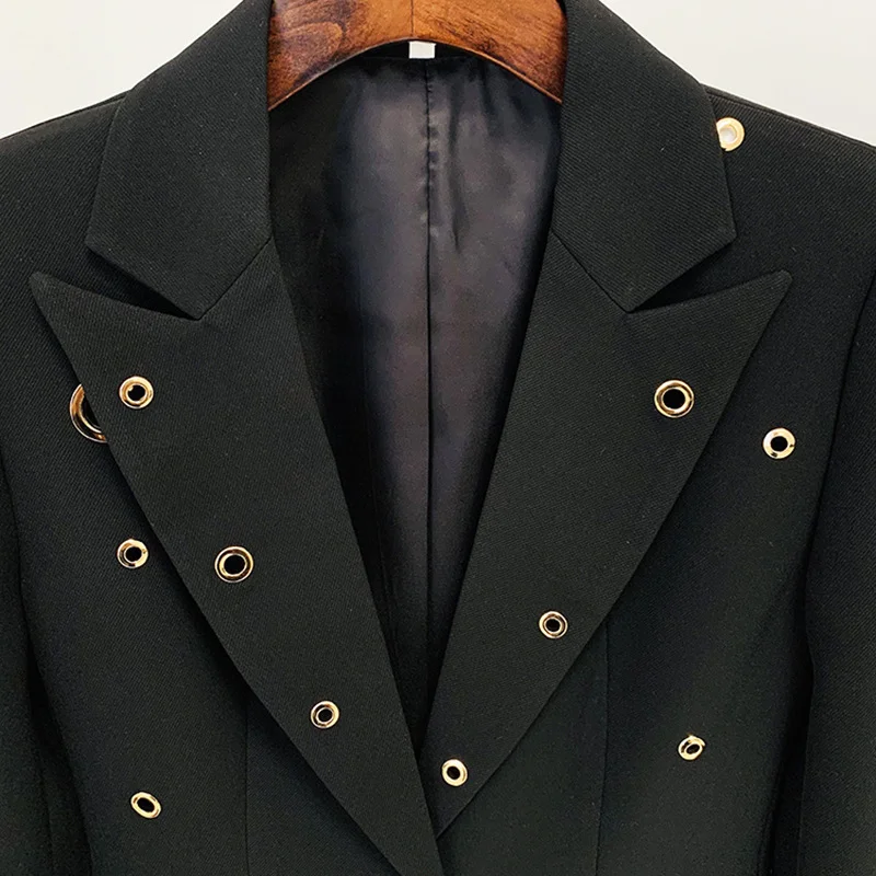 Nigikala Nigikala Star Fashion New Heavy Industry Metal Hole A Buckle Blazer Trouser Suit Two