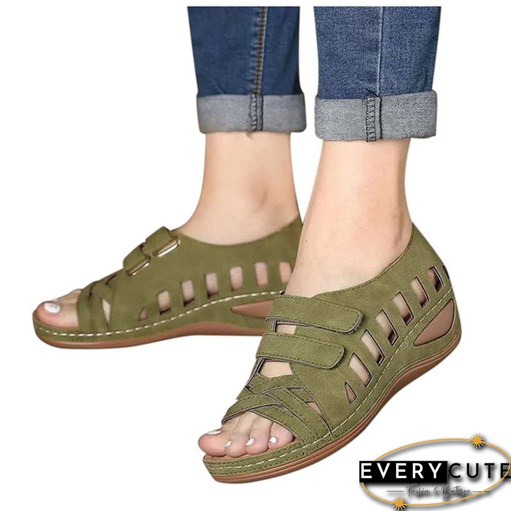 Fashion Women Summer Casual Shoes Hollow-out Leather Sandals Single Shoes Peas Shoes Ladies Loafers