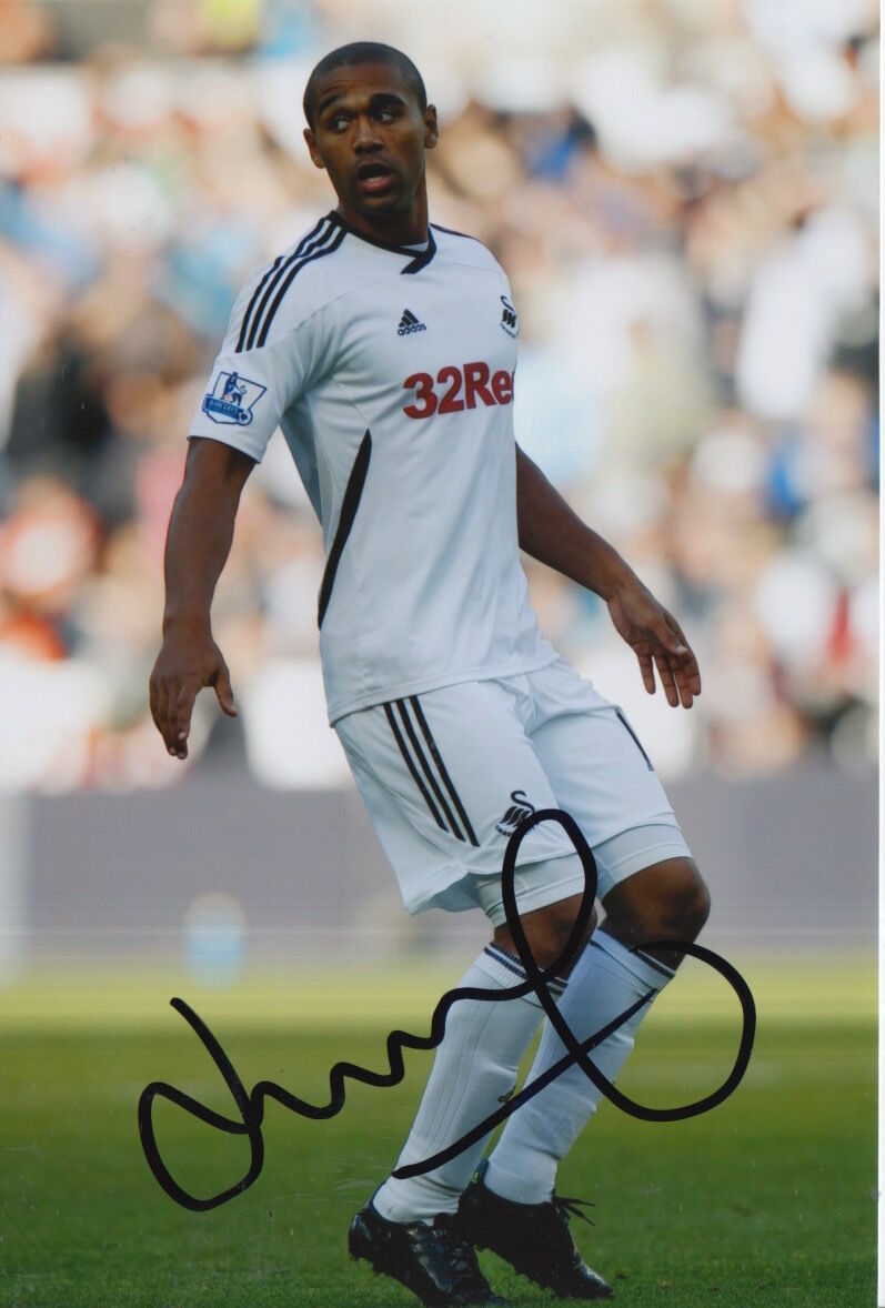 SWANSEA CITY HAND SIGNED LUKE MOORE 6X4 Photo Poster painting.