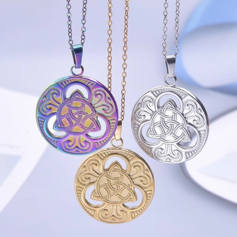 Minimalist Geometric Witches Knot 304 Stainless Steel Plating Pendant Necklace