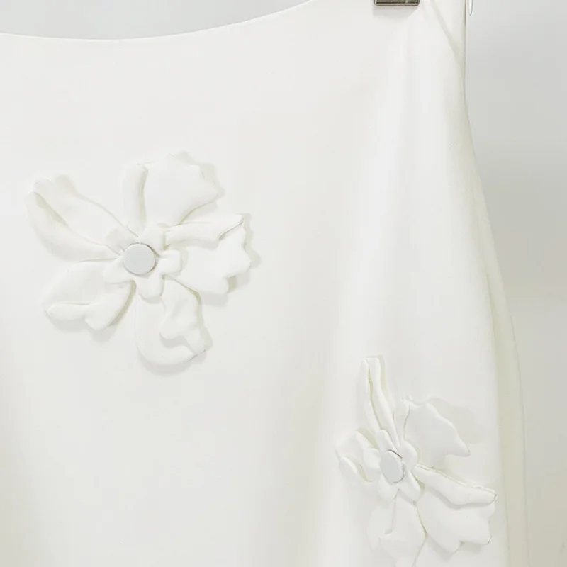 Nigikala Nigikala New Star Fashion Sling Vest Blouse Three-Dimensional Floral Half-Skirt Set Two-Piece Set