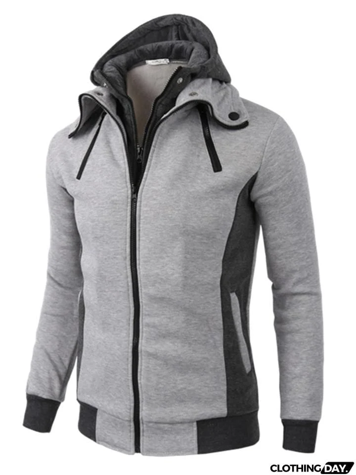 Ultra Warm Front Zip Up Collar Pocket Hooded Sweatshirt