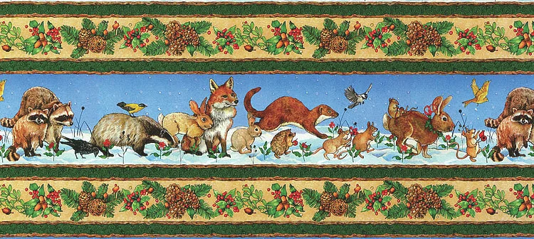 Christmas Fox Animal 80*40CM (Canvas) AB Round Drill Diamond Painting gbfke
