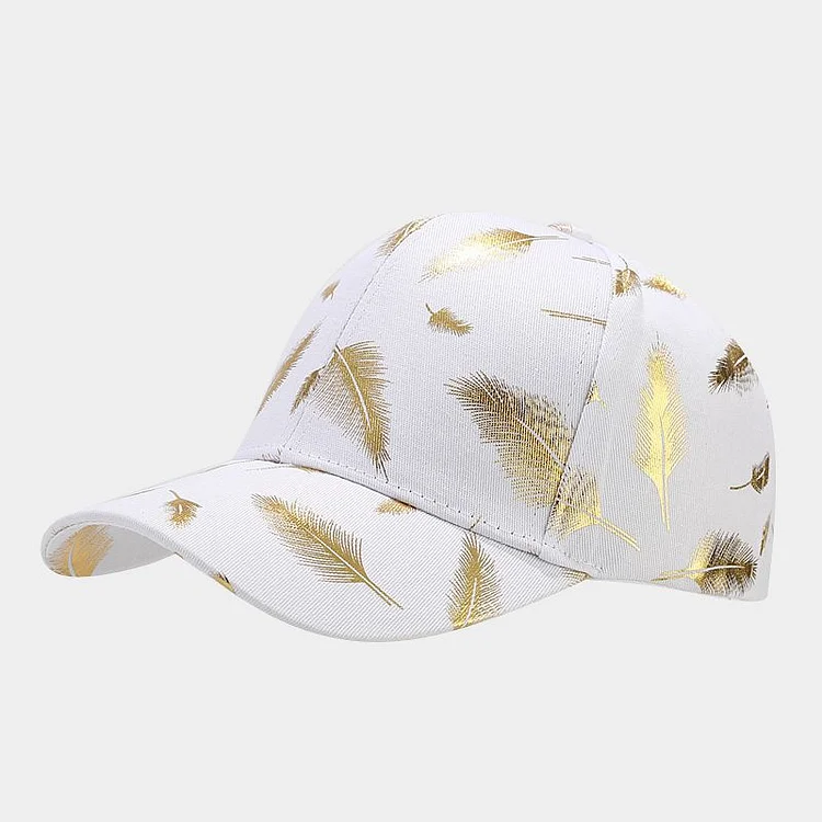 Four Seasons Cotton Cartoon Feather Print Baseball Cap Adjustable Outdoor Snapback Hats for Men and Women 175
