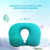 Cuscino portatile a forma di U con compressione per gonfiare