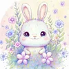 >SALE<Full Embroidery Eco-cotton Thread 11CT Printed Zodiac Rabbit Cross Stitch40x40cm