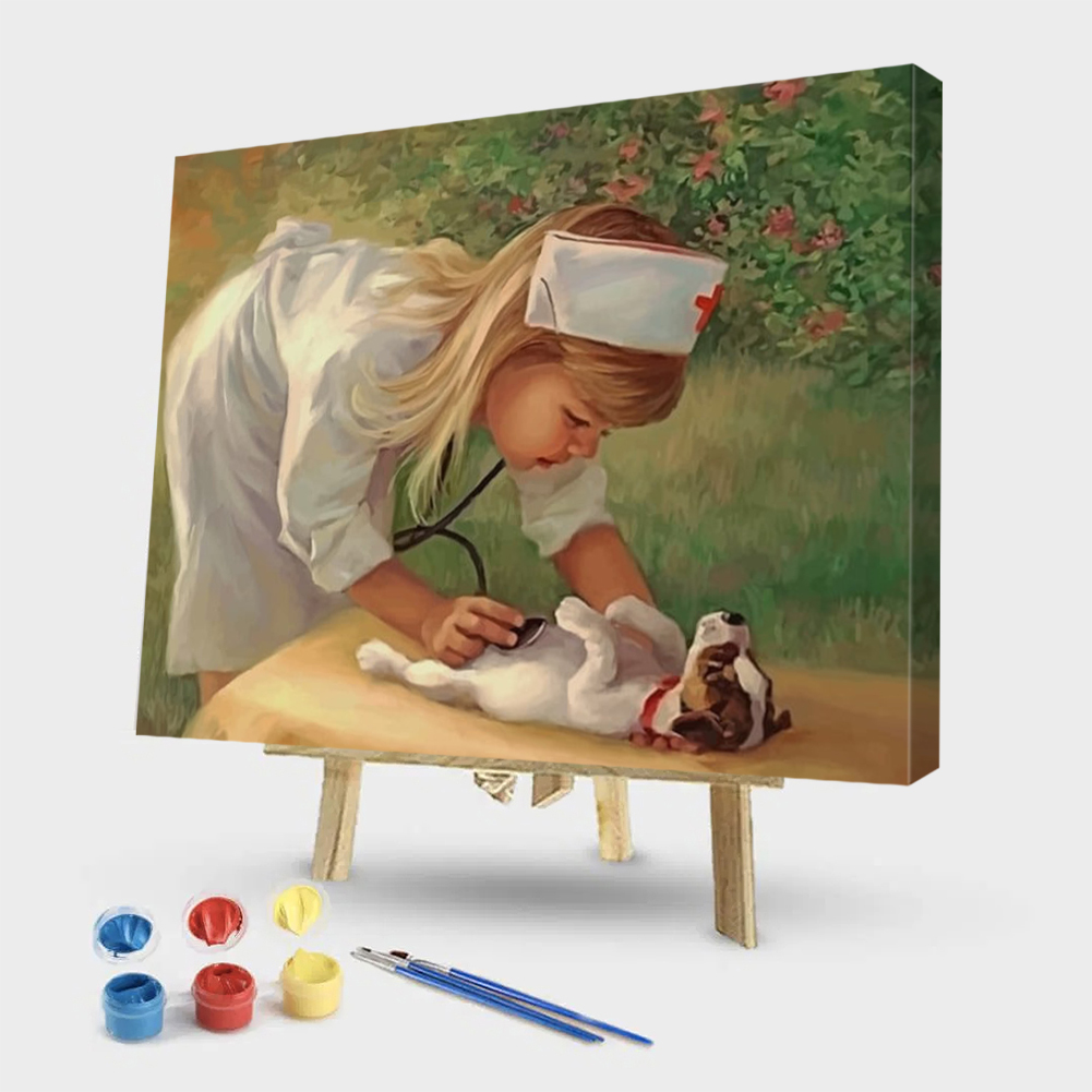 

Little Girl Nurse - Paint By Numbers - 40*50CM, 501 Original