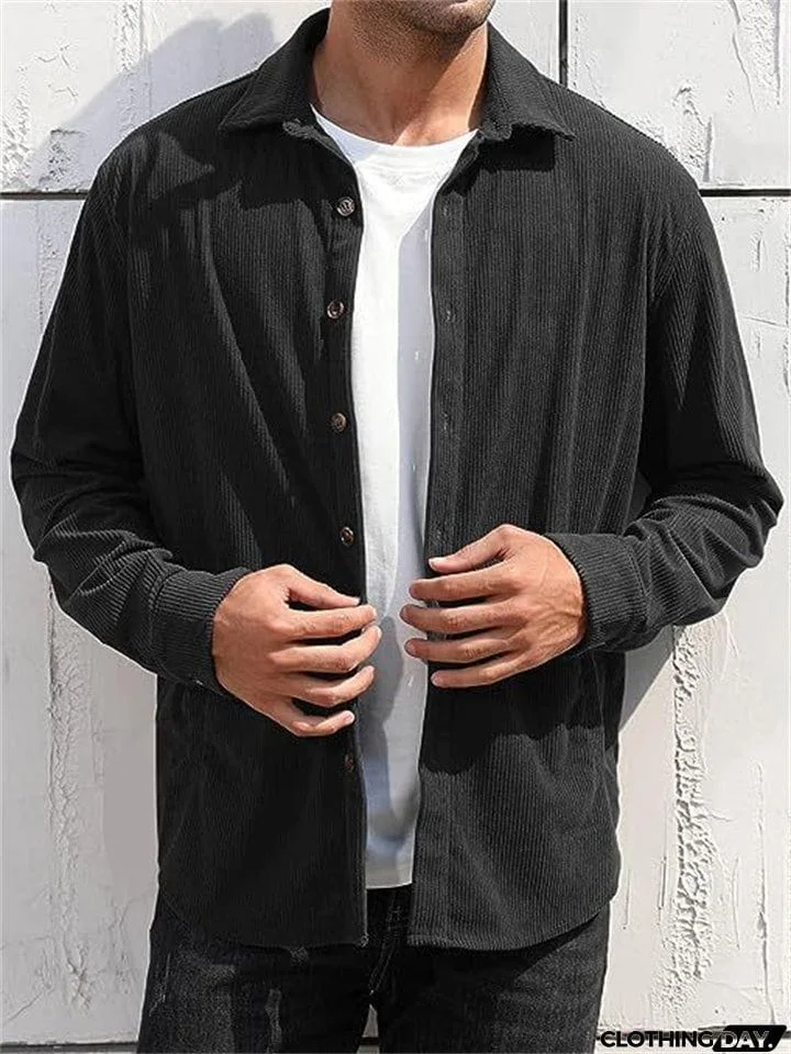 Men's Fall Preferred Corduroy Lapel Button Up Shirt