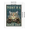 (Big Size)Vintage Poster Cat With Cheek In Hand - 11CT Stamped Cross Stitch - 40*60cm