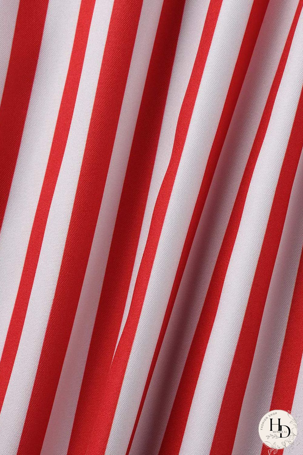 Red Casual Striped Print Patchwork Straight High Waist Wide Leg Full Print Bottoms