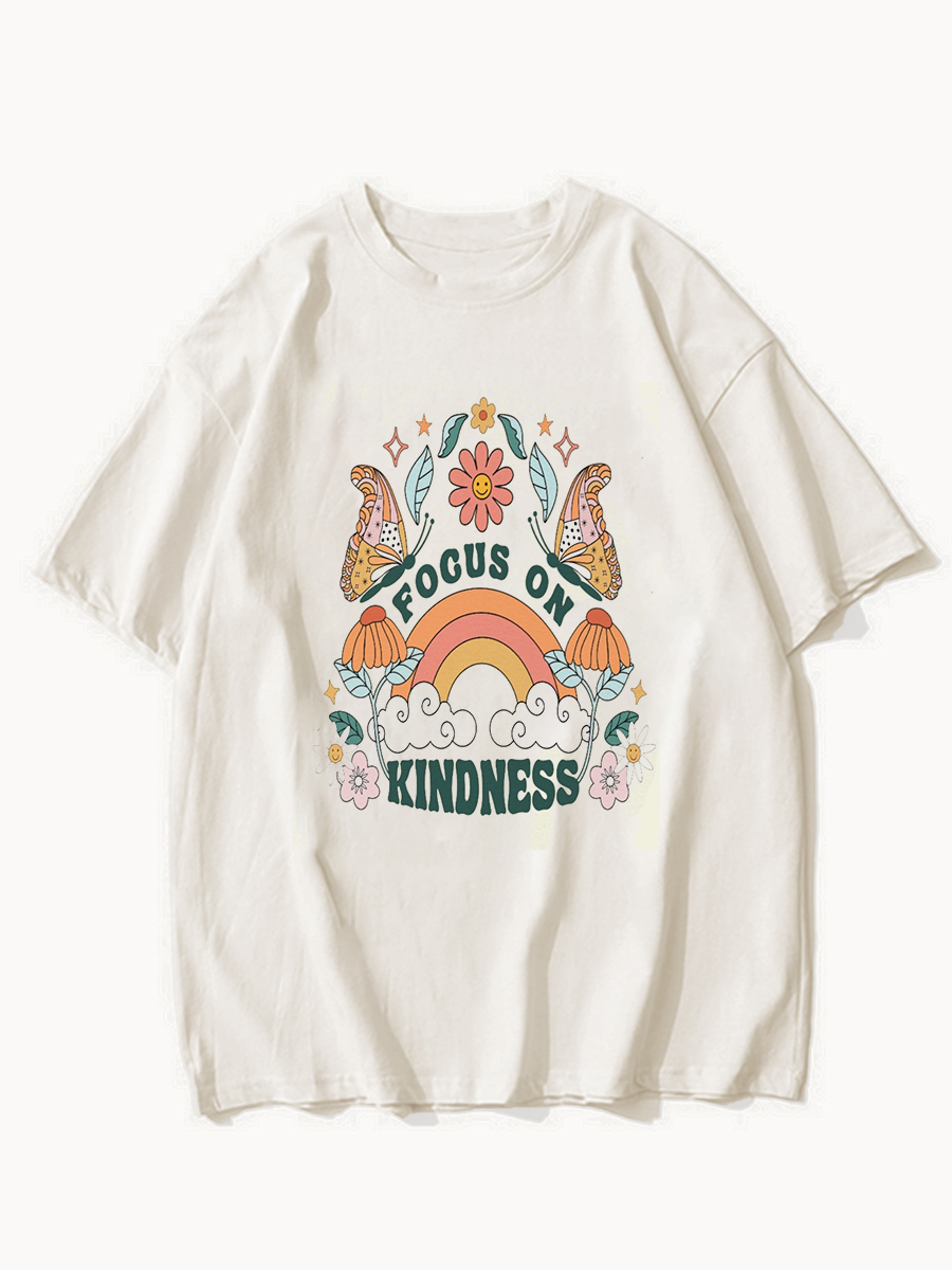 Oversized Focus on Kindness Shirt -graphic Tee ctolen