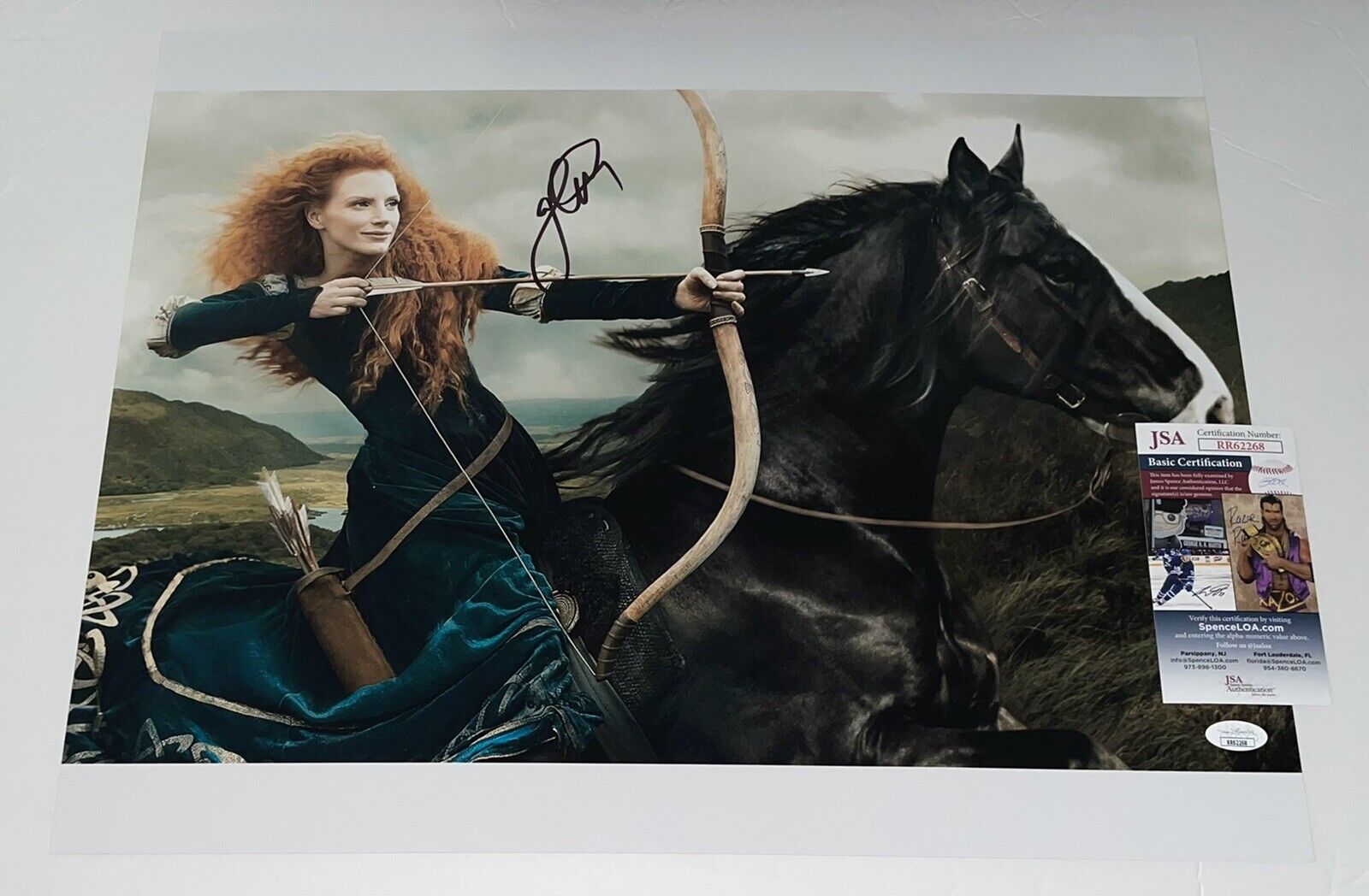 Jessica Chastain Hand Signed 16x20 Brave “Merida” Authentic Autograph JSA COA