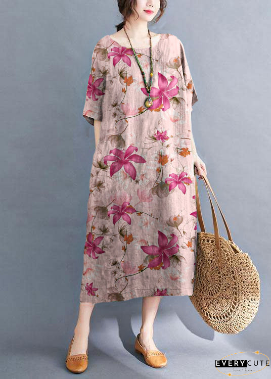 Handmade Green O-Neck Patchwork Summer Vacation Dresses Half Sleeve