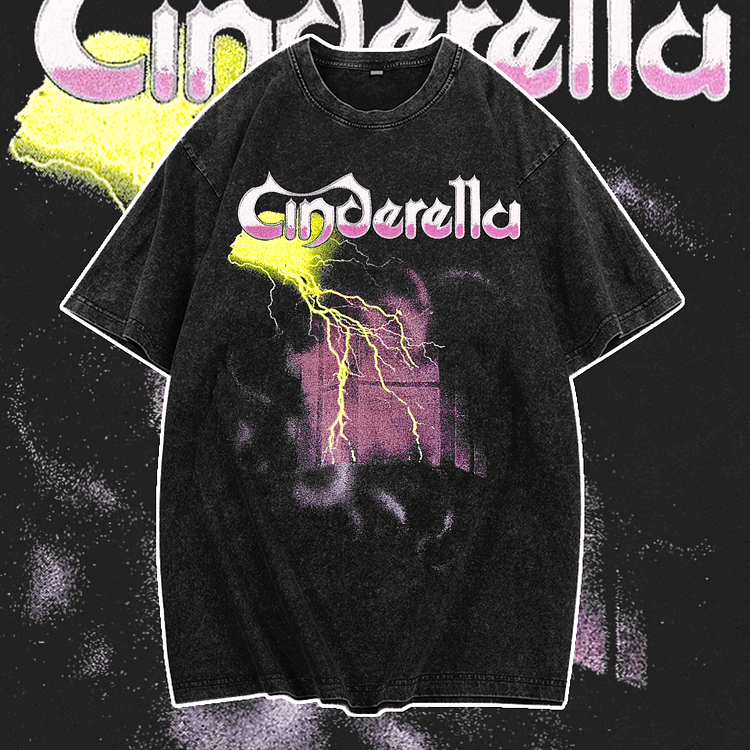Davidhawaii100% Cotton Casual Soft and Comfortable Vintage Rock Lightning Double-Sided T-Shirt - 100% Cotton