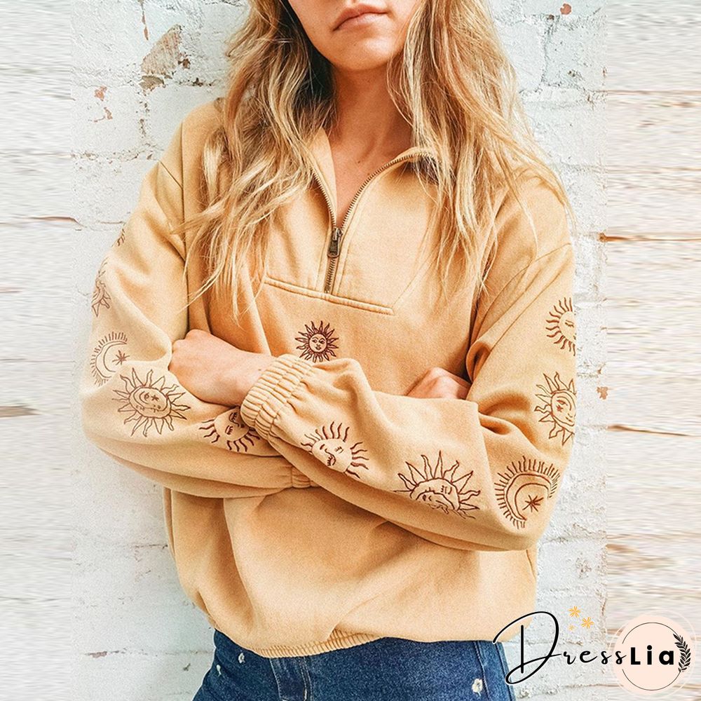 Vintage Long-Sleeved Printed Sweatshirt