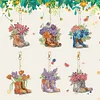 6pcs DIY Flower Boots Diamond Painting Double Sided Keychains
