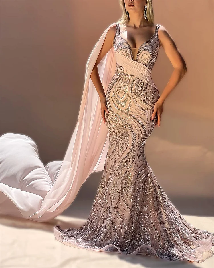 Women's Sleeveless Embroidered Sequin Dress