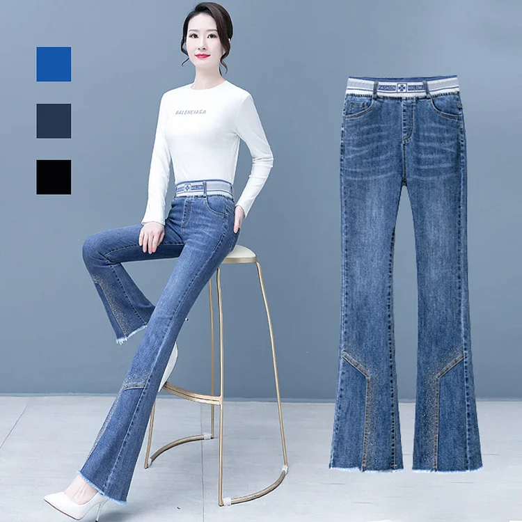 Women's High-Waisted Slim-Fit Flared Jeans