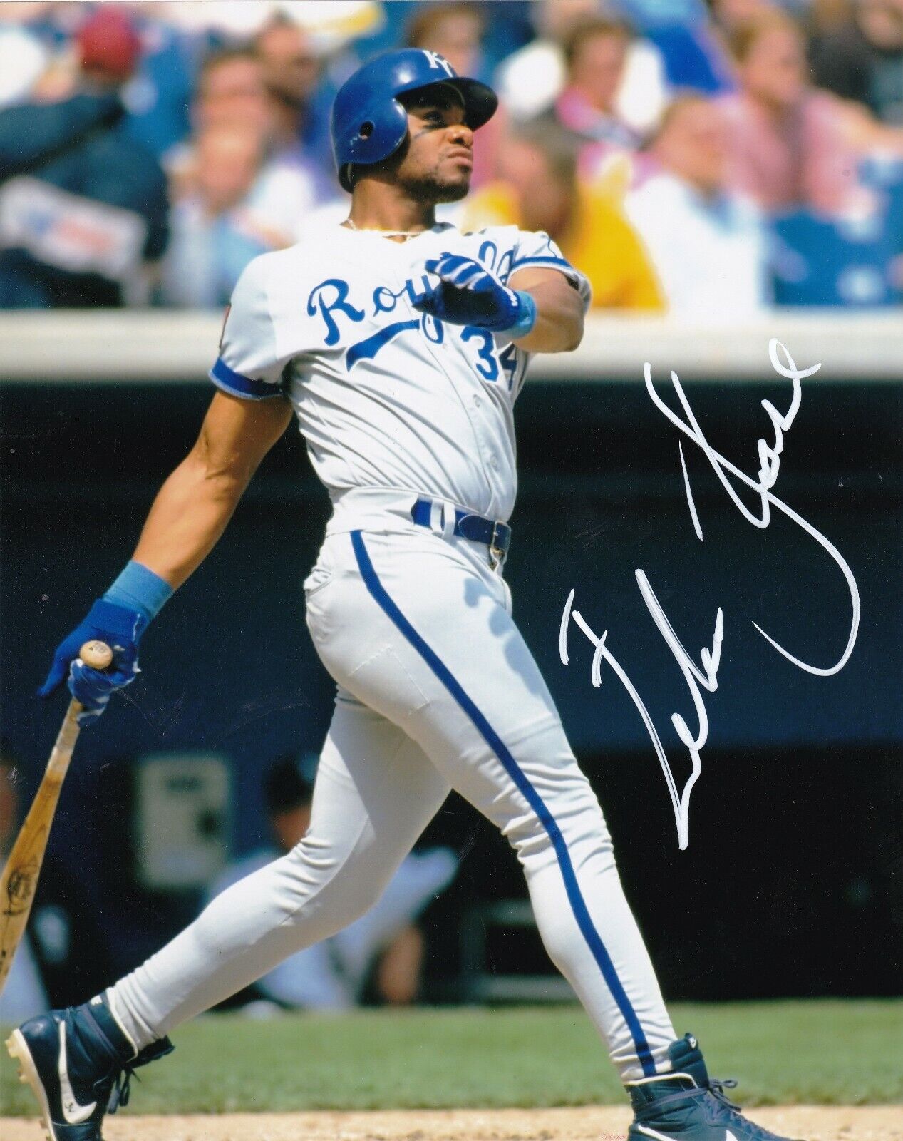 FELIX JOSE KANSAS CITY ROYALS ACTION SIGNED 8x10