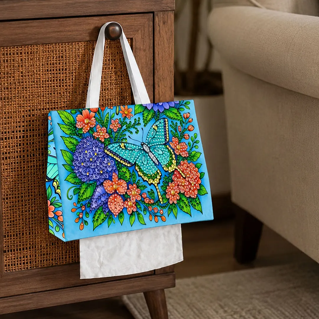 Diamond Tissue Organizer Exquisite Craftsmanship for Bathroom Bedroom Decor (Blue Butterfly)