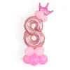 10PCS Blue Pink Party 0 - 9 Numbers Aluminum Film Latex Balloons Birthday Anniversary Decors