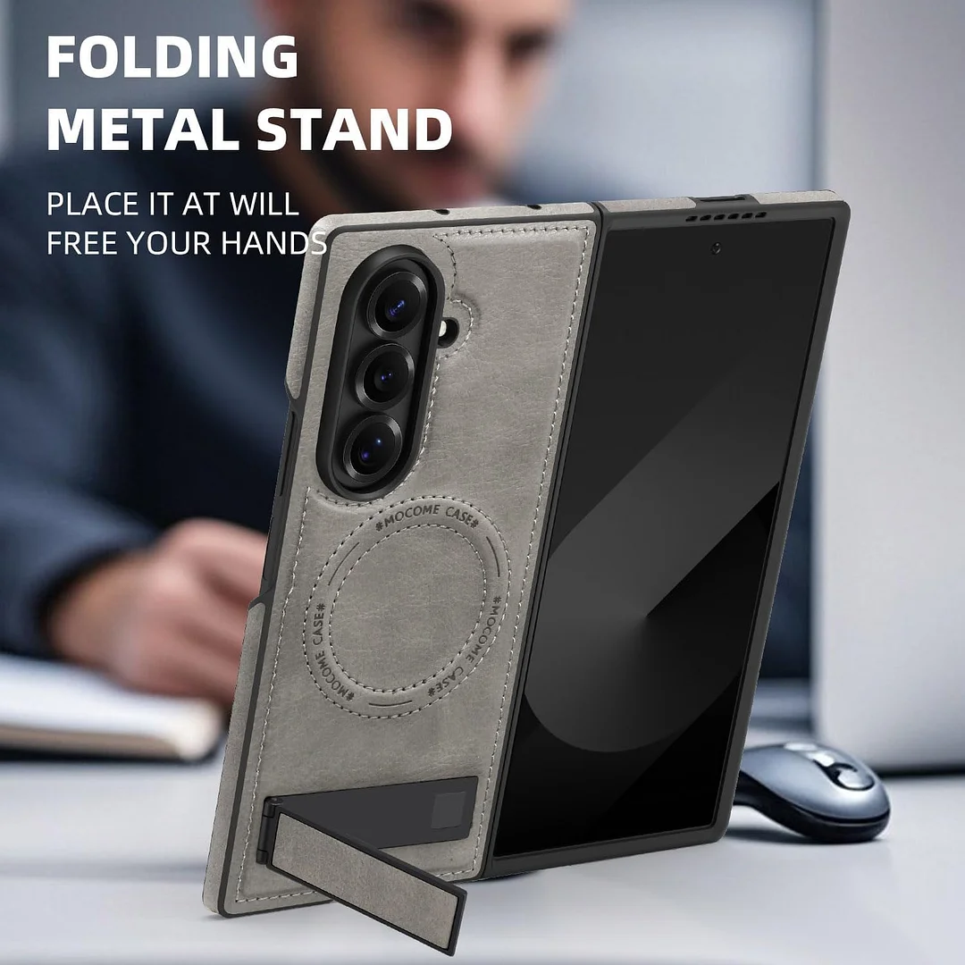 Samsung Galaxy Z Fold 6 Leather Case Magnetic Protective Case Holder Phone Case