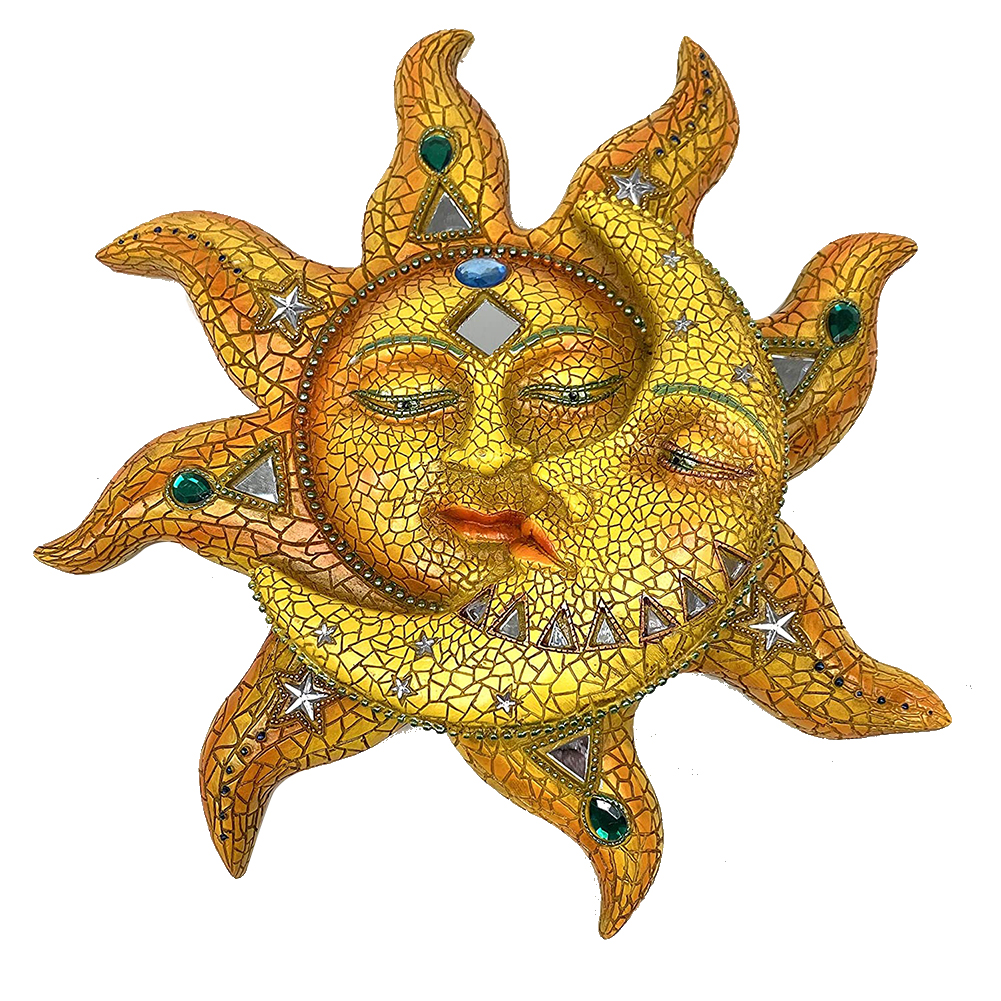 

Metal Sun Moon Art Crafts Rust-proof Wall Ornament Gift Home Garden Decor, 501 Original