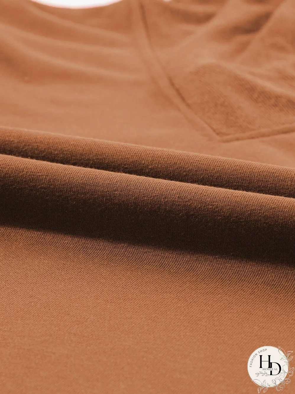 Chestnut Patchwork Colorblock Hoodie with Contrast Sleeves