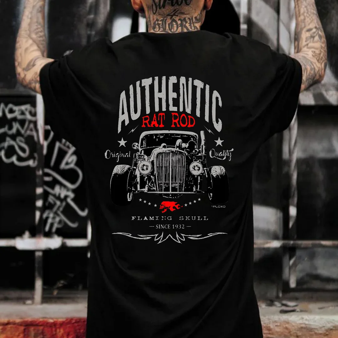 AUTHENTIC RAT ROD Classic Car Print Men's T-shirt