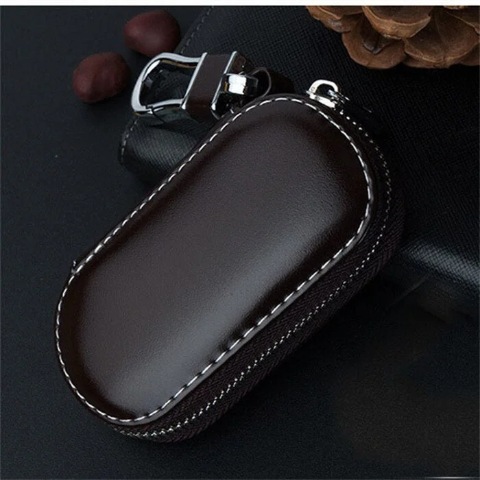 Car Key Pouch Bag Case Wallet Holder Chain Key Wallet Ring Collector Housekeeper Pocket Key Organizer Smart Leather Keychain