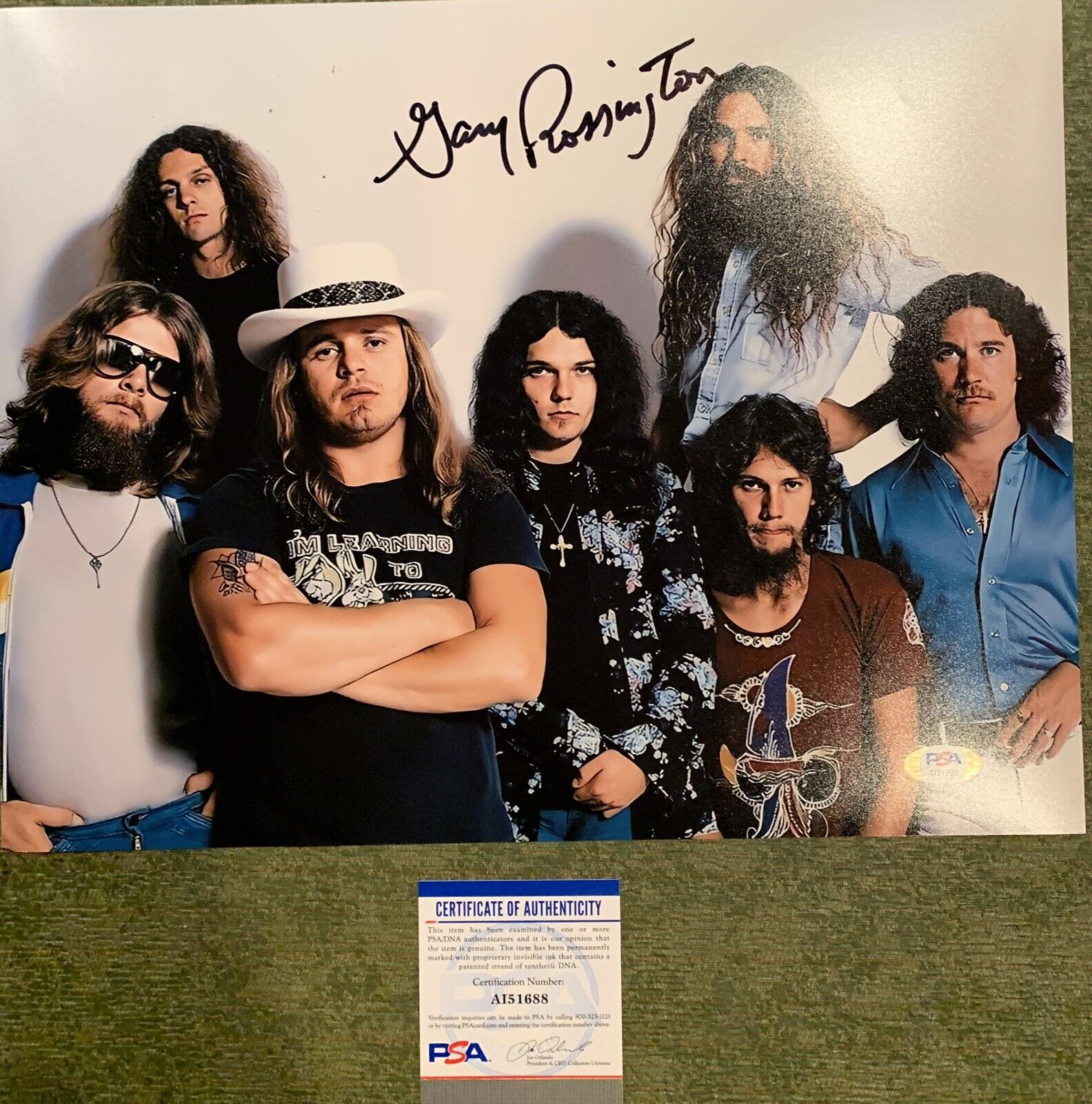 gary rossington Signed Auto 11x14 Photo Poster painting Pic Psa Coa lynyrd skynyrd