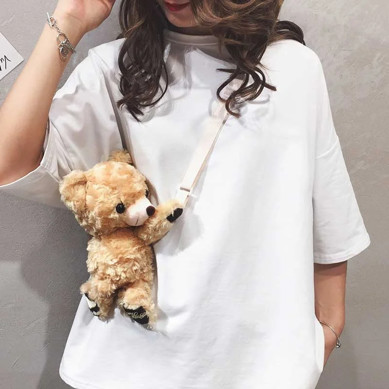 NiceMix Mini Plush Women Personality Shoulder Crossbody Bag Cute Dinosaur Girl Money Phone Bags Messenger Bag Fashion Purse