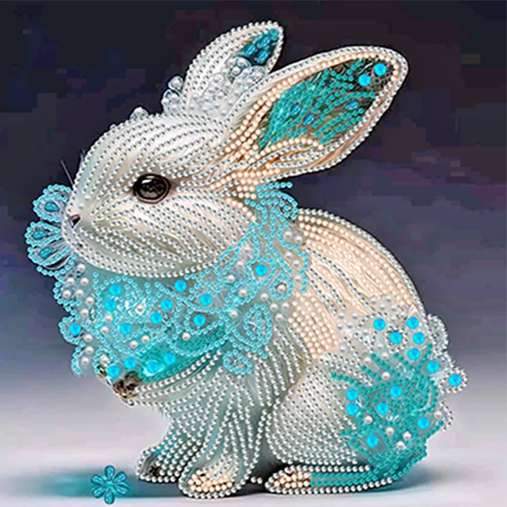 Partial Special-shaped Crystal Rhinestone Diamond Painting - Zodiac Rabbit(30*30cm)